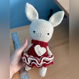 Handcrafted Crochet “I Love You” Rabbit Plush Toy (Girl)